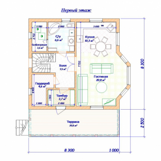 Каркасный дом с эркером 9х9 <br />Цена 2358000 руб