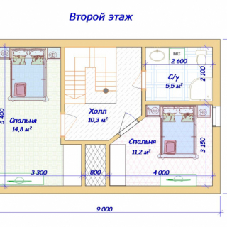 Каркасный дом 6х9 желтый <br />Цена 1642000 руб