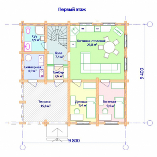 Дом 10х10 бревно 220 <br />Цена 2958000 руб